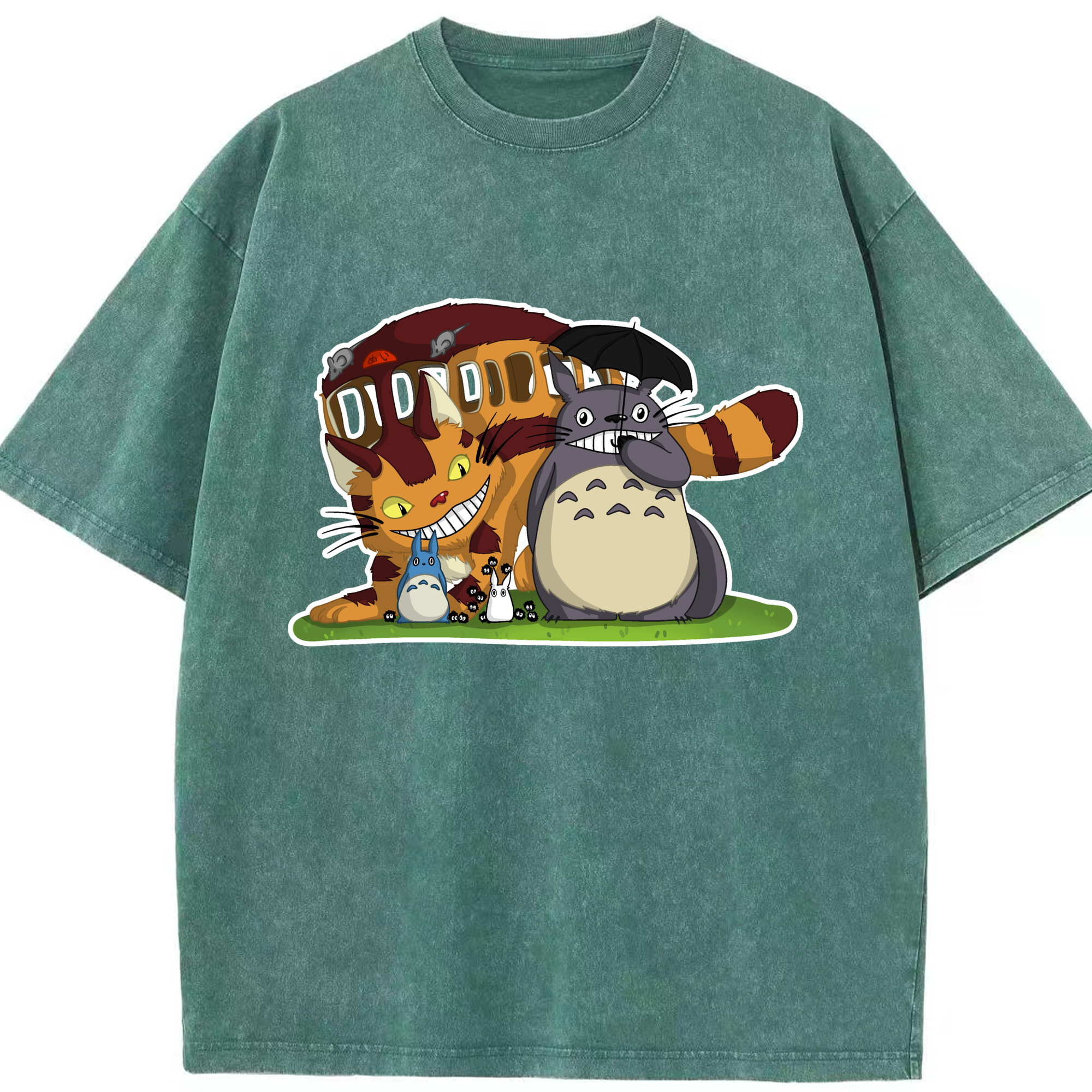 （画像用） となりのトトロ 草壁メイ 草壁サツキ My Neighbor Totoro Satsuki Kusakabe Mei Kusakabe 綿100% ヴィンテージ風 半袖Tシャツ（フロントプリント）